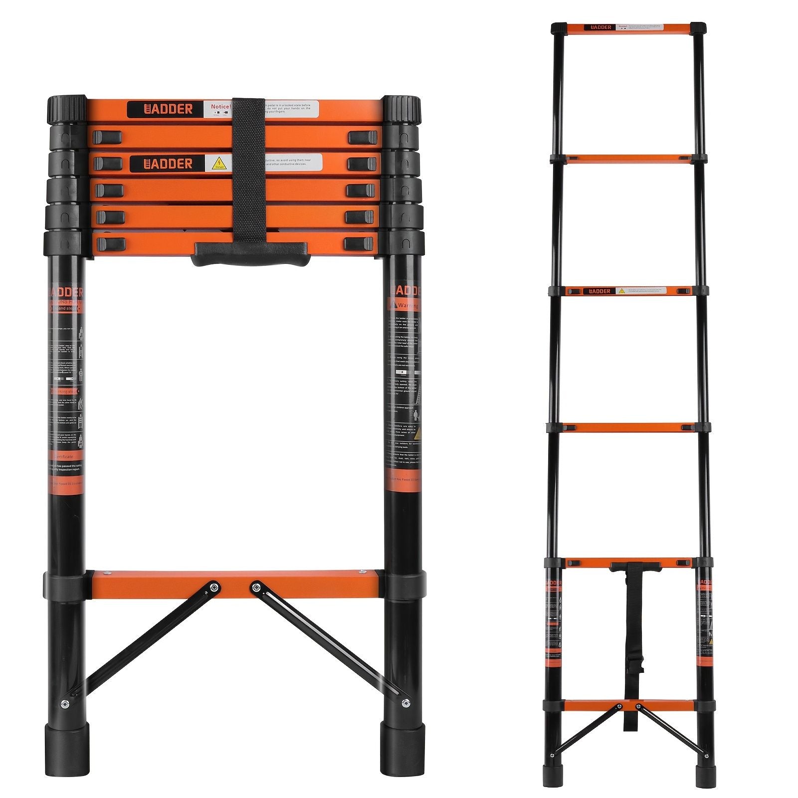 Telescopic Roof Ladder, Heavy-Duty Stainless Steel with Anti-Slip Feet, 330 LBS Load Capacity, Suitable for RV, Roof & Multi-Scene Use New Era Fashion LLc