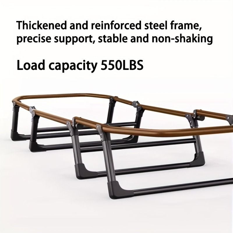 1-pack American style patio folding bed, outdoor patio furniture, comfortable ergonomic single recliner, patio chaise folding bed with mattress, garden, patio furniture, portable patio office camping New Era Fashion LLc