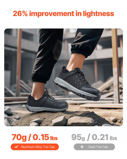 Steel Toe Shoes for Men, US Size 8.5 Wide, Men's Cushion Sport Safety Toe Athletic Work Shoe, Indestructible Safety Sneakers Lightweight,Breathable Industry Construction Work Shoes, Black New Era Fashion LLc