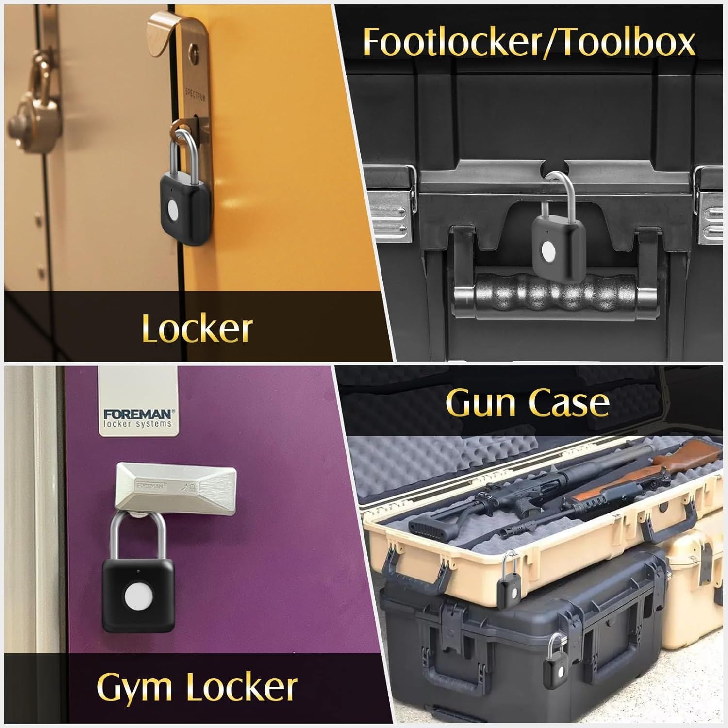 Fingerprint Padlock, Pothunder Smart Padlock, Locker Lock, Fingerprint Lock with APP Unlock, USB Rechargeable, Suitable for Gym Locker, Door New Era Fashion LLc