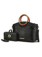 MKF Collection Phoebe Faux Crocodile Embossed Vegan Leather Women Tote with Wristlet Wallet Bag by Mia k New Era Fashion LLc