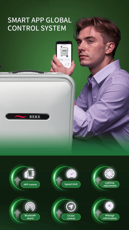 BEKE Smart Electric Luggage Rideable 20-inch With Electric Lifting Handles  App Control New Era Fashion LLc