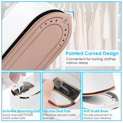 1000W Portable Handheld Steamer for Hang Flat Ironing Travel Garment Steamer with 180° Rotatable Handle 10S Fast Heating Clothing Wrinkles Remover for Home Office Travel New Era Fashion LLc