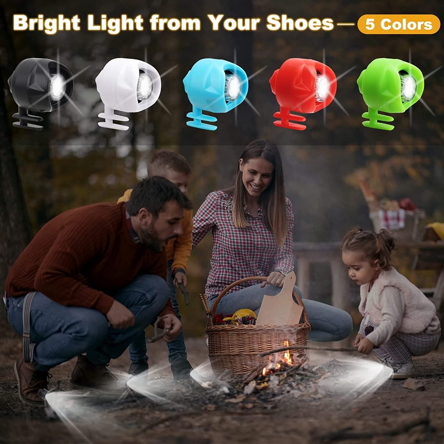 Headlights for croc;  2Pcs croc lights for shoes;  light up croc charms for Dog Walking;  Handy Camping; Waterproof; 3 Modes croc lights New Era Fashion LLc