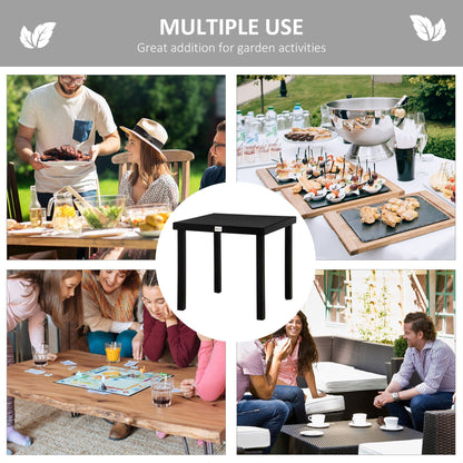 Patio Dining Table 4 Rectangular Aluminum Outdoor Garden Lawn Backyard Black New Era Fashion LLc