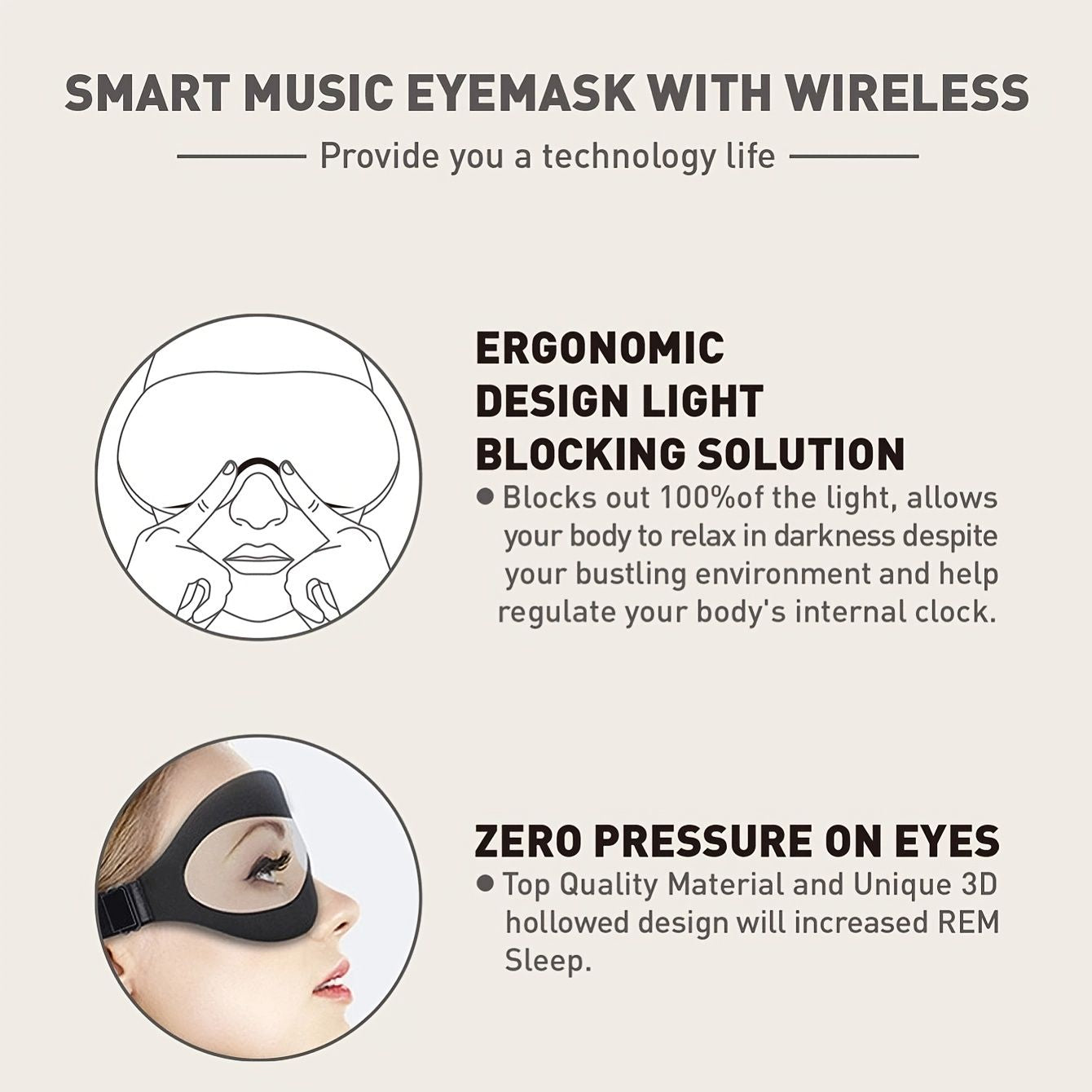 Sleep Mask; WirelessSleeping Headphones Music Earbud EyeMask For Side Sleepers Men; Women Girl Ultra Soft Thin Speakers Cool New Era Fashion LLc