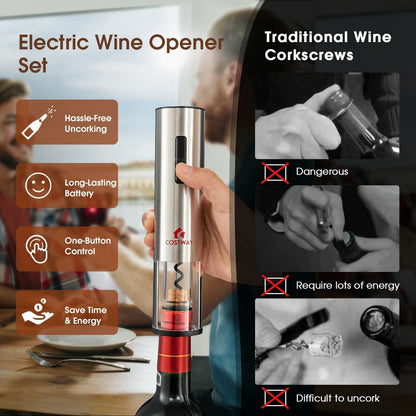 6-in-1 Electric Wine Bottle Opener Set with Foil Cutter New Era Fashion LLc
