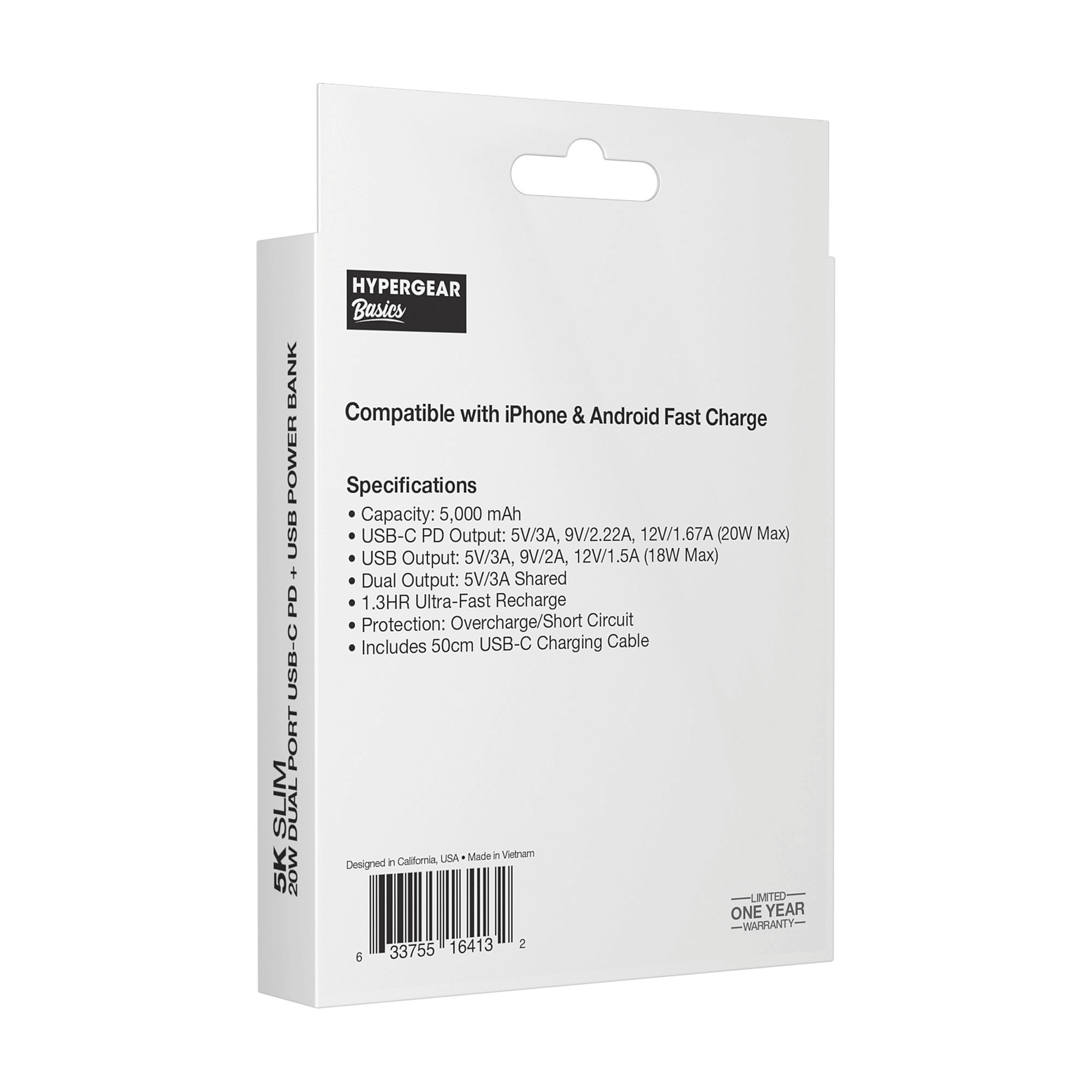 HyperGear 5000mAh PD20W Dual-Port PowerPack New Era Fashion LLc