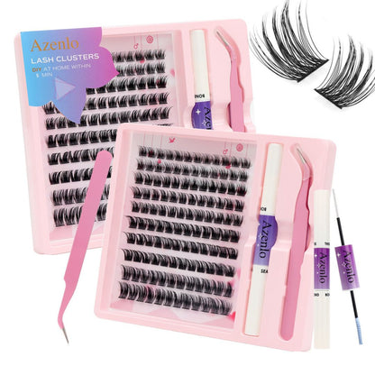 2026 Hottest New Product: False Eyelashes -  Azenlo Beginner's DIY Eyelash Extension Kit, 120 Clusters Of Large-capacity False Eyelashes, Includes Glue, Tweezers, and Complete Tool Set New Era Fashion LLc