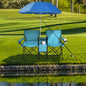 Portable Folding Picnic Double Chair With Umbrella New Era Fashion LLc