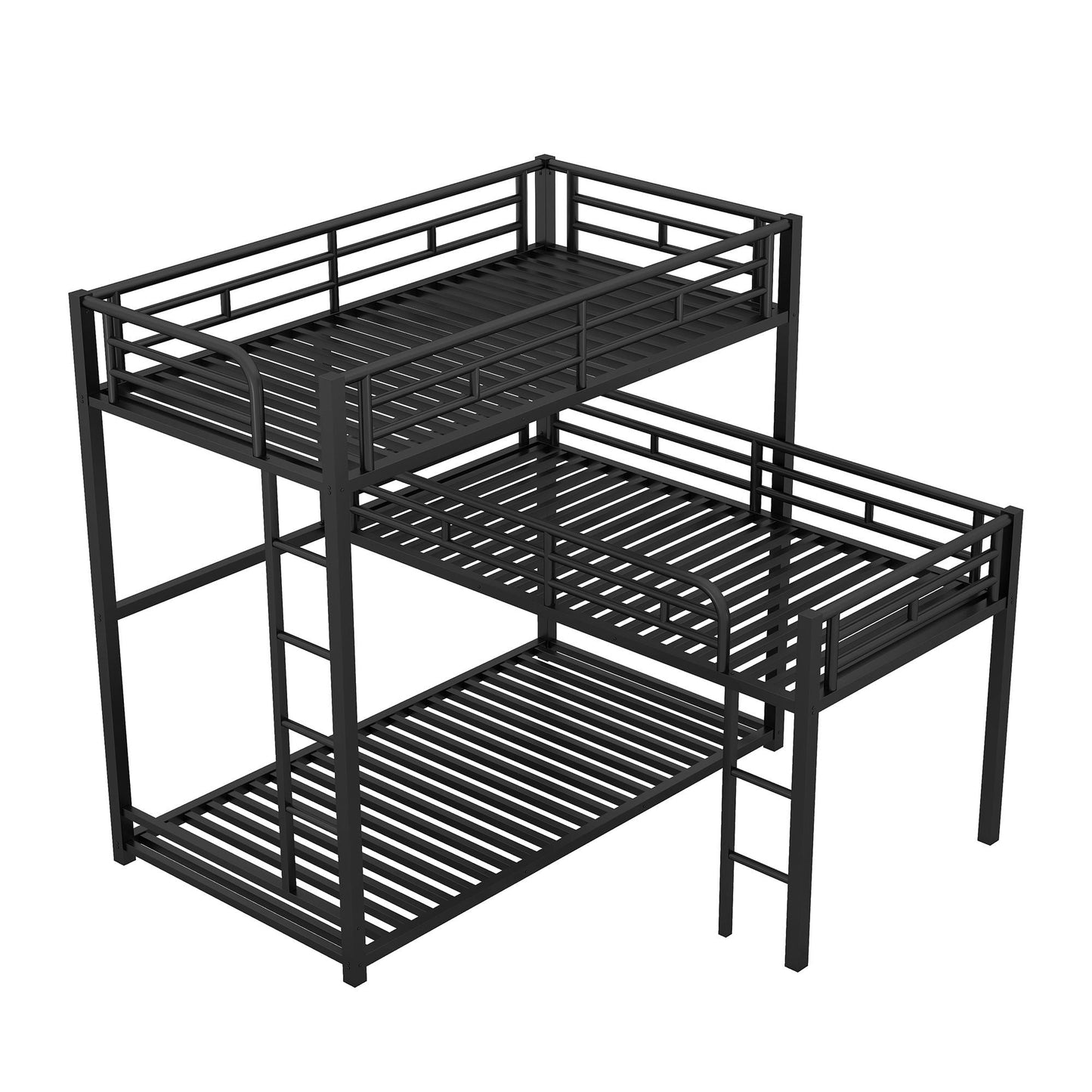 L-shaped Metal Triple Twin Size Bunk Bed New Era Fashion LLc