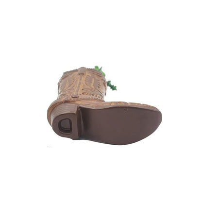 (4 pack) 7.25" Artificial Cactus Succulent in Brown Ceramic Cowboy Boot Planter New Era Fashion LLc