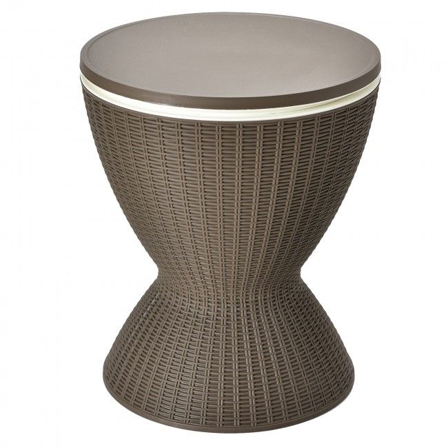 3 in 1 8 Gallon Patio Rattan Cooler Bar Table with Adjust Ice Bucket New Era Fashion LLc