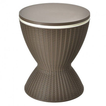 3 in 1 8 Gallon Patio Rattan Cooler Bar Table with Adjust Ice Bucket New Era Fashion LLc