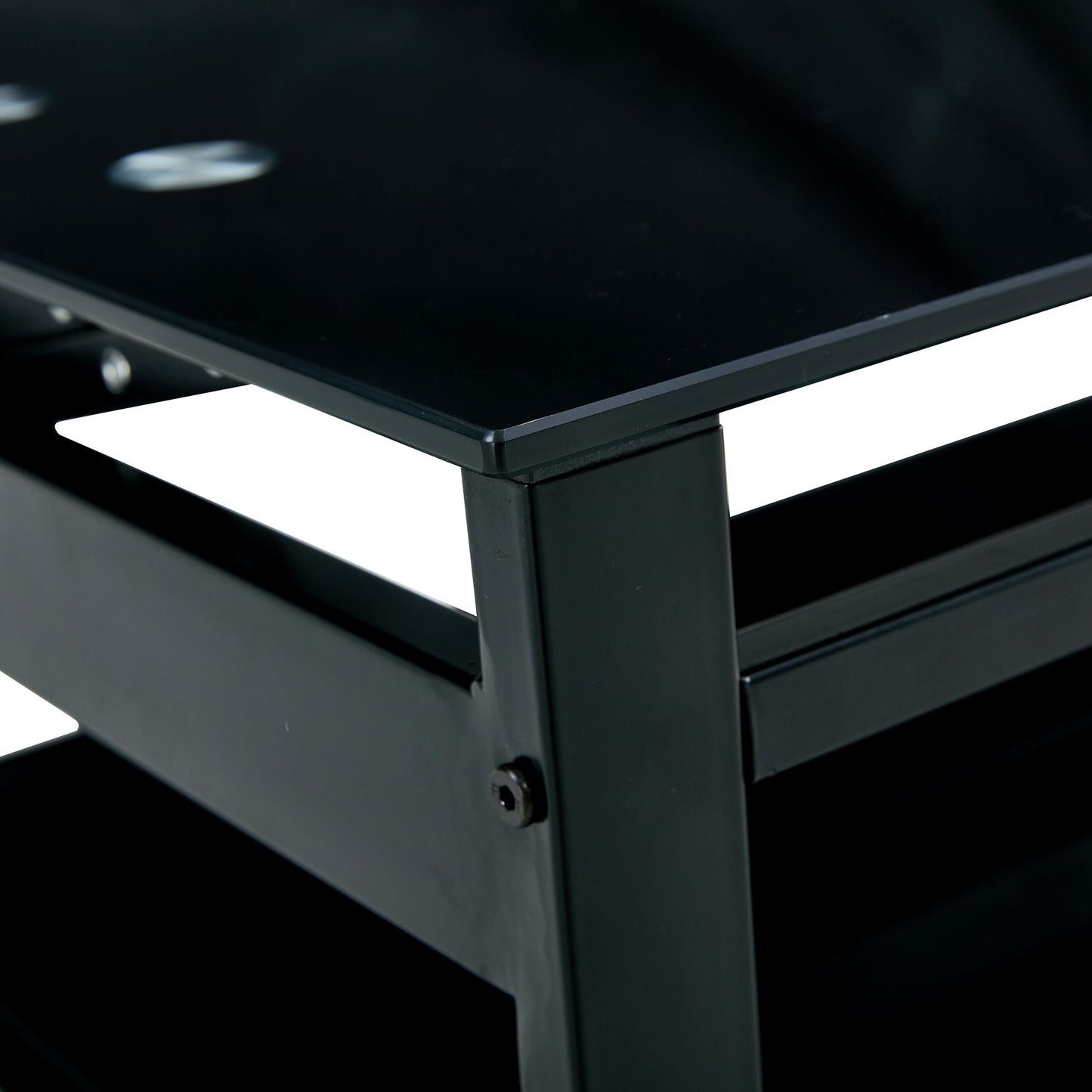 Glass Lift Top Coffee Table;  Modern Simple 2-Layer Tempered Glass Coffee Table for Living Room;  Black New Era Fashion LLc