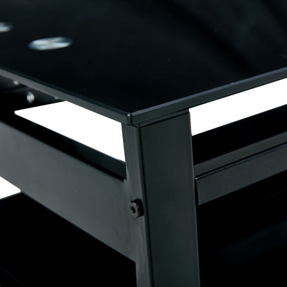 Glass Lift Top Coffee Table;  Modern Simple 2-Layer Tempered Glass Coffee Table for Living Room;  Black New Era Fashion LLc