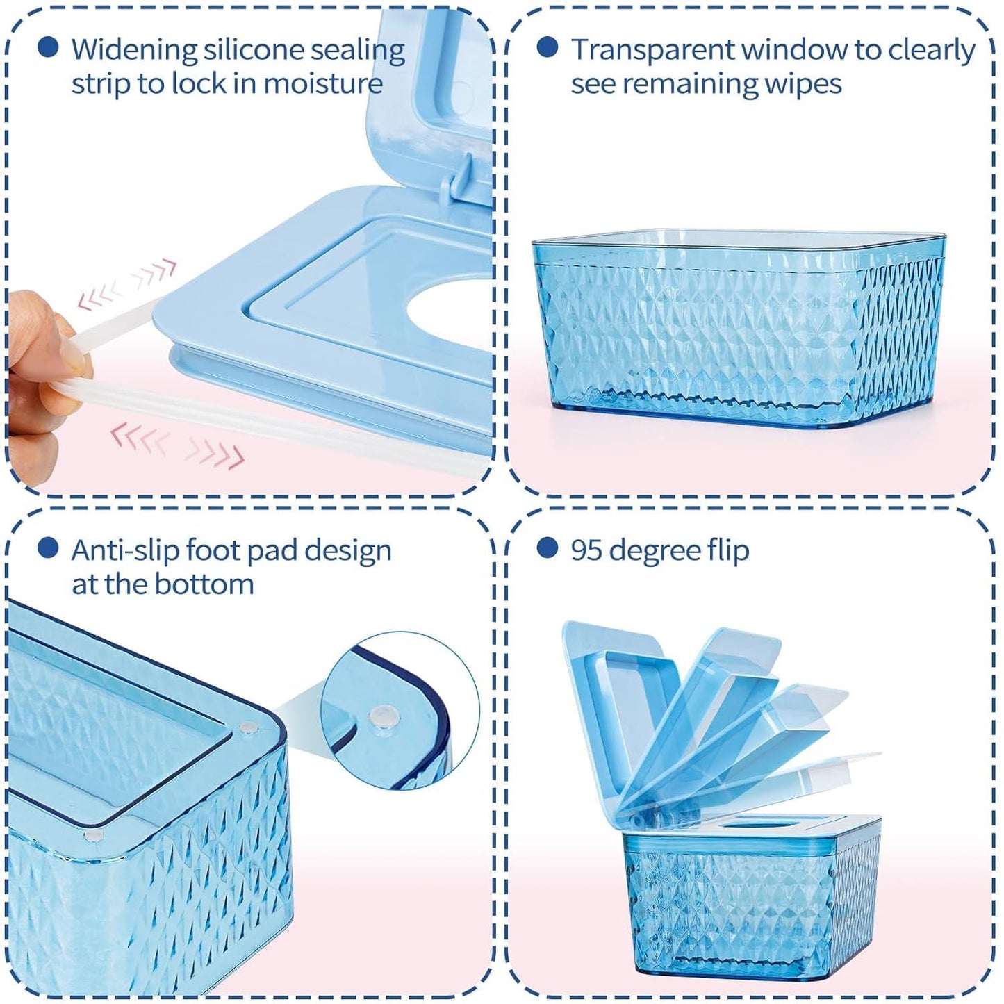Wipes Dispenser, One-Handed Operation Wipe Holder for Baby & Adult, Seal-Designed Wipes Container for Bathroom Keep Diaper Wipes Fresh New Era Fashion LLc