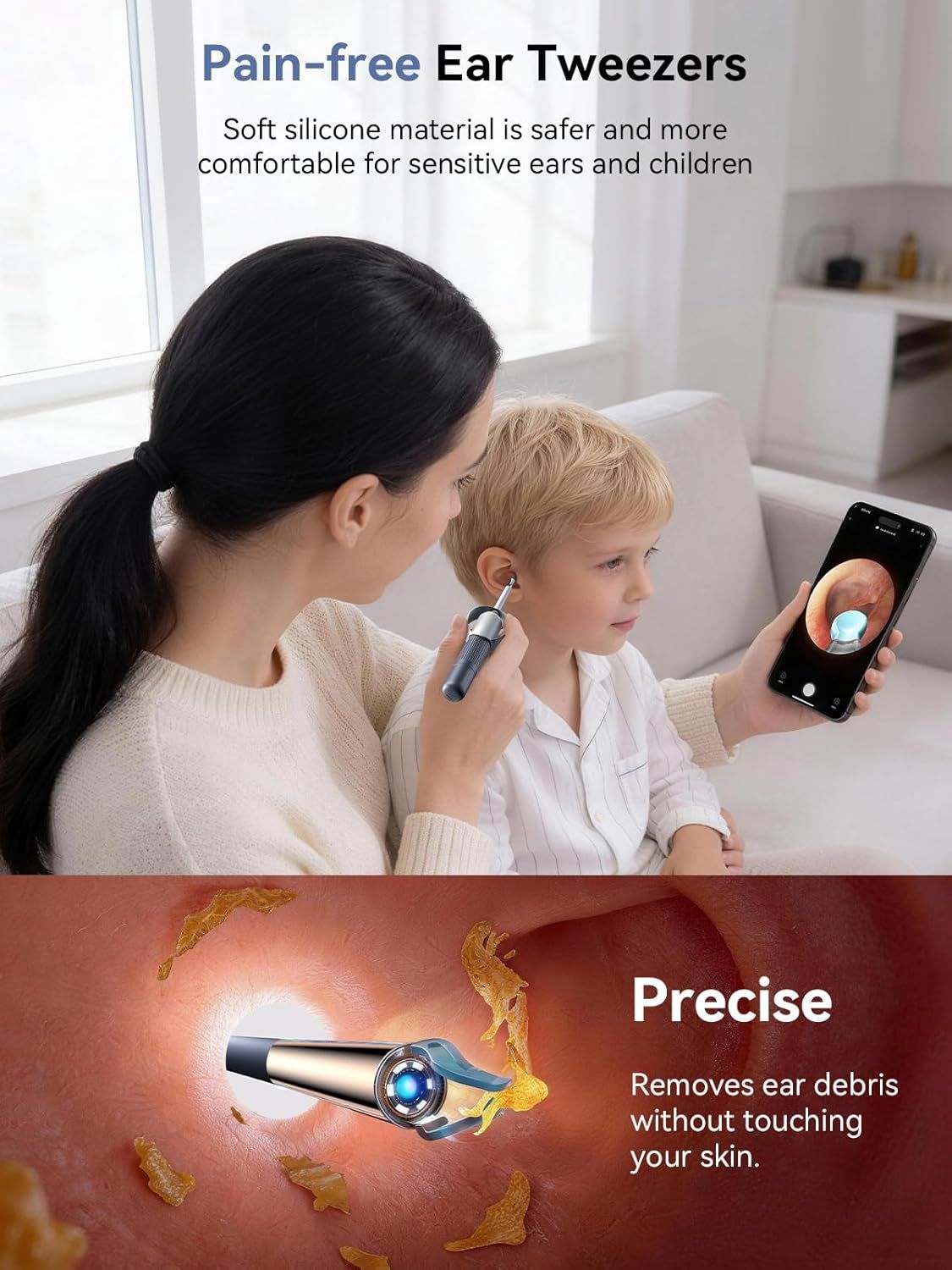 I35R Ear Cleaner with Flexible Ear Camera Otoscope - Visual Ear Pick Tweezers Wax Remover - Ear Cleaning Kit for Family New Era Fashion LLc