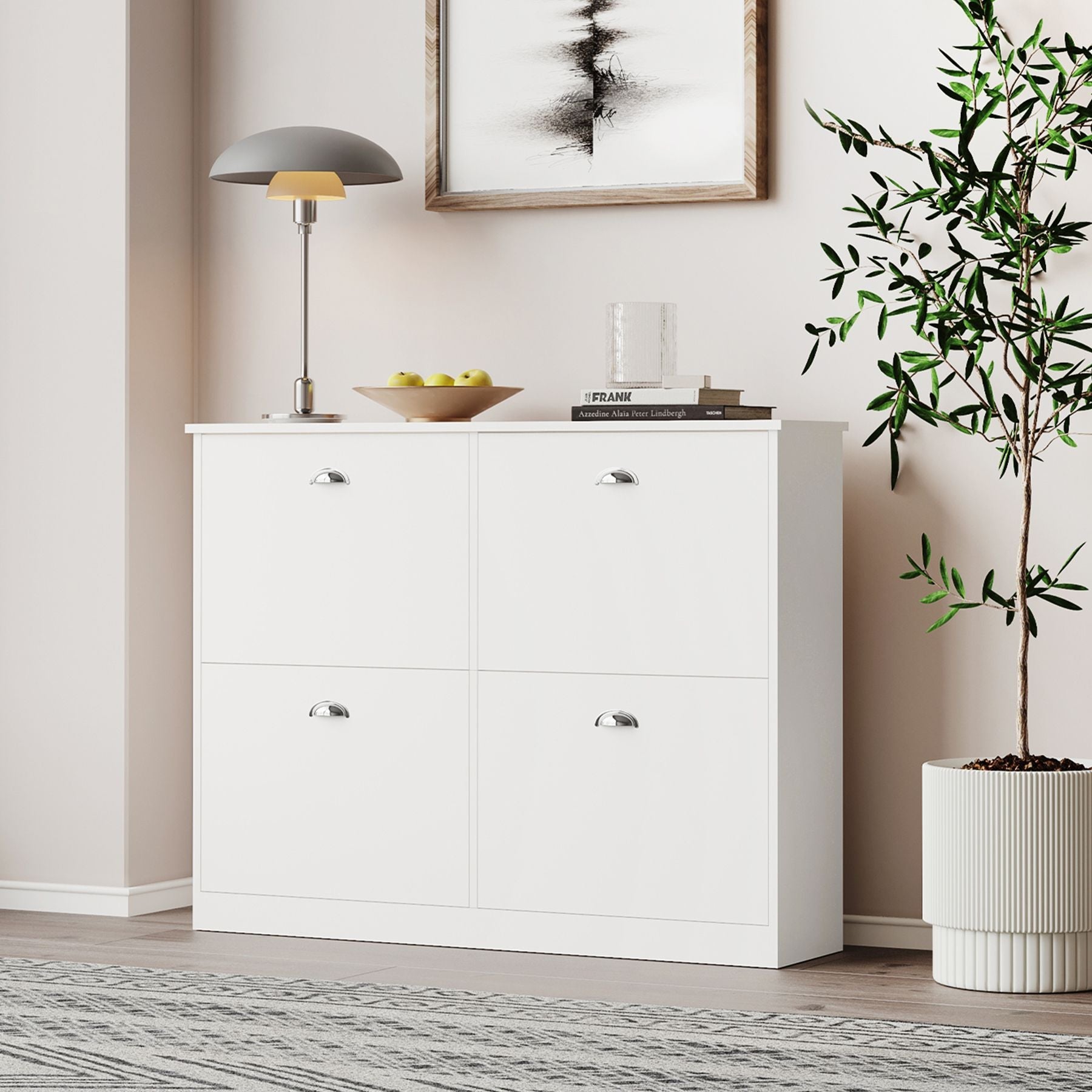Shoe Cabinet,Hidden Slim Narrow Shoe Rack Cabinet with 4 Drawers for Entryway, Foyer,Hallway,Bedroom New Era Fashion LLc