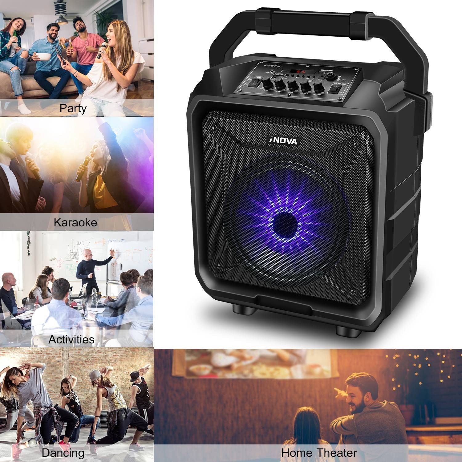 Portable Wireless Party Speaker with Disco Lighting New Era Fashion LLc