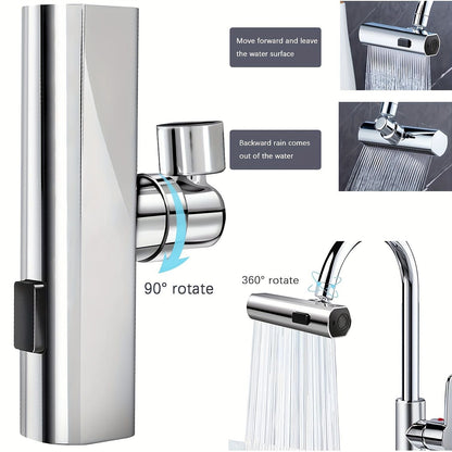 3 in 1 Large-Scale 360° Waterfall Kitchen Faucet - Touch-Controlled, Swivel Spout, Extender for Kitchen Sink, Vegetable and Fruit Washing - Zinc Alloy Construction, Chrome Finish, Contemporary Style New Era Fashion LLc