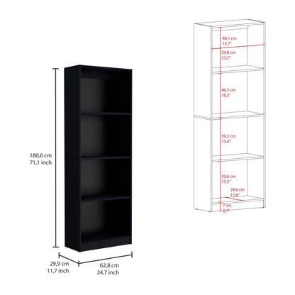 Isabella Black 3 Piece Living Room Set with 3 Bookcases New Era Fashion LLc