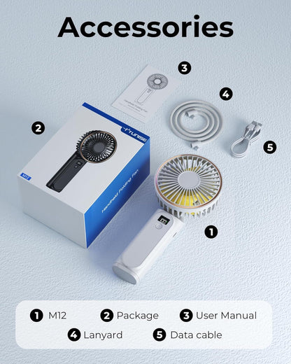 Portable Handheld Fan, Portable Fan Rechargeable, 4000mAh, 180° Adjustable, 6 Speed Wind, Display Electricity in Real Time, USB Rechargeable Foldable F an, Quiet Personal Fan as Power Bank New Era Fashion LLc
