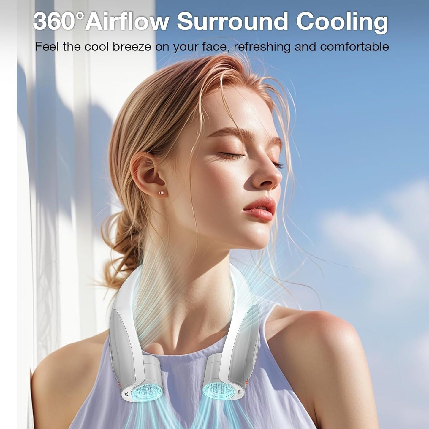 Neck Fan, 6 Speeds Adjustable Portable Personal Fan Rechargeable, Faster Cooling Wearable Fan, Ultra Quiet for Home, Office, Travel, Outdoor New Era Fashion LLc