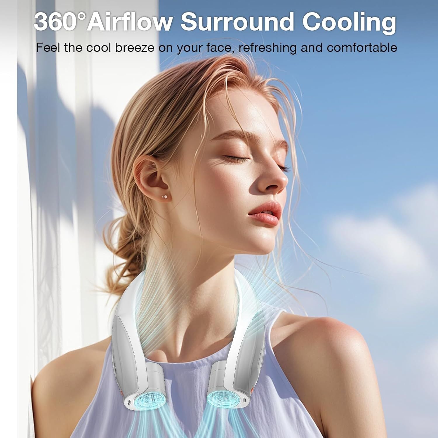 Neck Fan, 6 Speeds Adjustable Portable Personal Fan Rechargeable, Faster Cooling Wearable Fan, Ultra Quiet for Home, Office, Travel, Outdoor New Era Fashion LLc