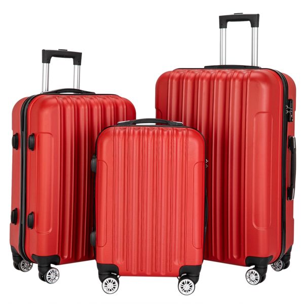3-in-1 Multifunctional Large Capacity Traveling Storage Suitcase Luggage Set Red New Era Fashion LLc