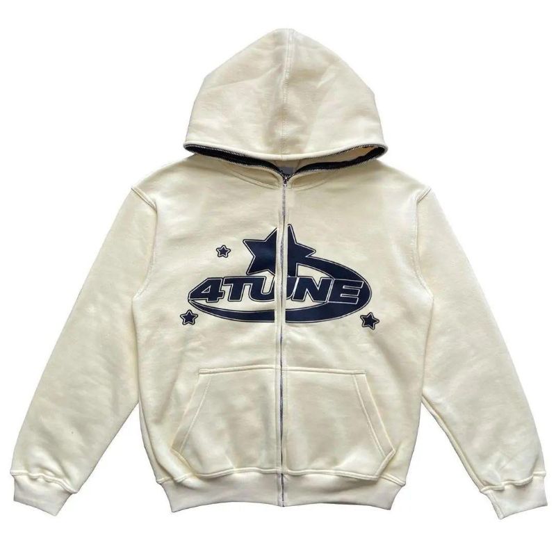 Star Letter Print Hoodie Men Retro Zip Up Long Sleeve Loose Jacket Coats Harajuku Casual Gothic Hooded Sweatshirt Y2K Streetwear New Era Fashion LLc