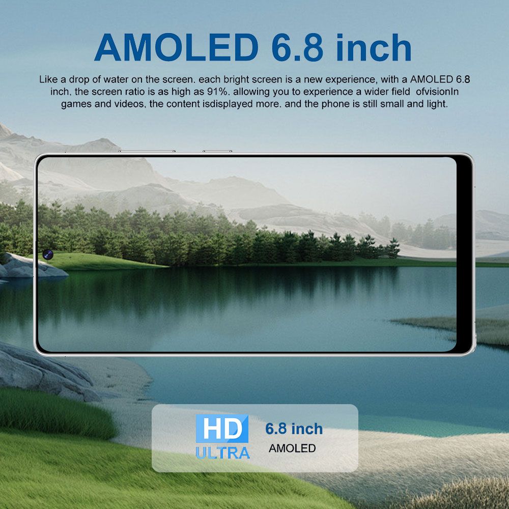 8+256GB Unlocked Smartphone, 6.8" HD+ Display, I24 5G Ultra Unlocked Phone, Built in Pen, 6000mAh Battery /Face ID+Fingerprint Lock/Dual SIM New Era Fashion LLc