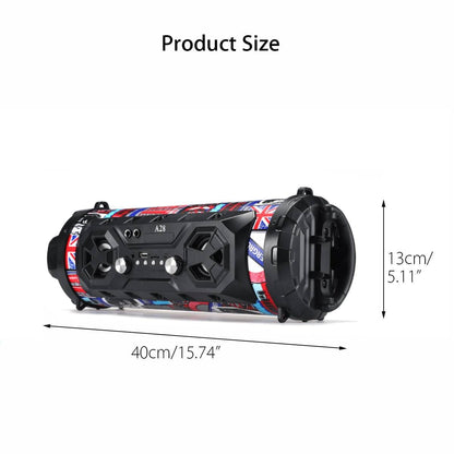 Bluetooth Speaker A28 Portable Wireless Stereo Bass Subwoofer Karaoke Party Speakers with RGB LED Light Support FM Radio TF Card New Era Fashion LLc