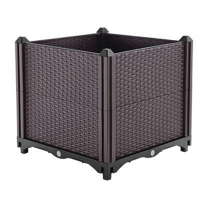 Raised Garden Bed with Self-watering System Rectangle Garden Planter for Garden Patio Balcony Elevated Planter Box for Flowers Vegetables Herbs New Era Fashion LLc