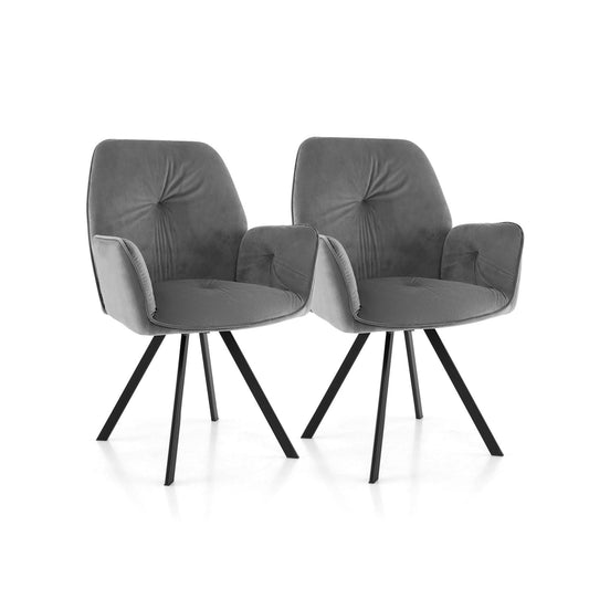 Set of 2 Swivel Accent Arm Chairs with Metal Legs and Wide Back New Era Fashion LLc