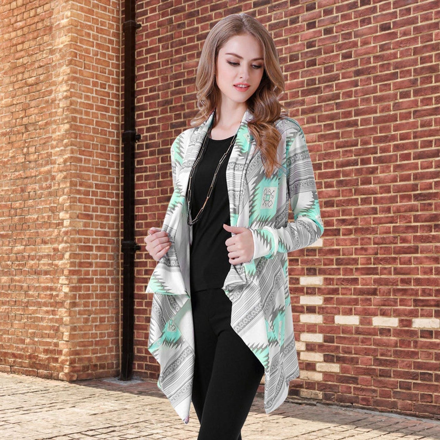 Women Open Front Cardigan Long Sleeve Shawl Neck Breathable Cardigan Well Collection New Era Fashion LLc