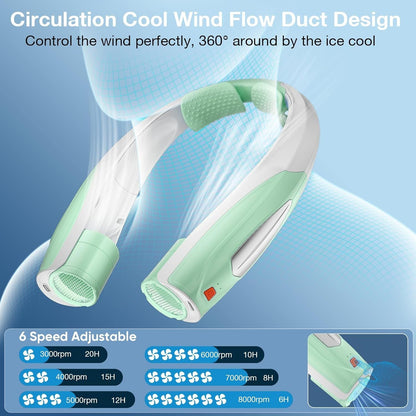 Neck Fan, 6 Speeds Adjustable Portable Personal Fan Rechargeable, Faster Cooling Wearable Fan, Ultra Quiet for Home, Office, Travel, Outdoor New Era Fashion LLc