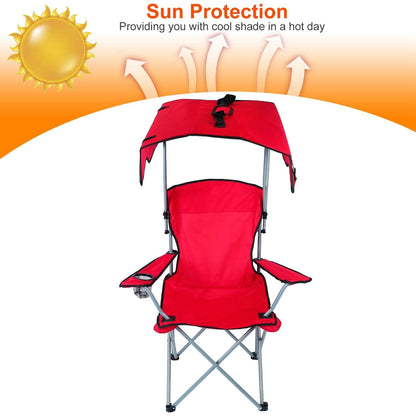 Foldable Beach Canopy Chair Sun Protection Camping Lawn Canopy Chair 330LBS Load Folding Seat New Era Fashion LLc