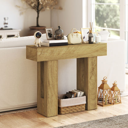 42 Inch Console Table, Sofa Table Behind the Couch with Thickened Tabletop for Living Room, Hallway, Entrance, Oak New Era Fashion LLc