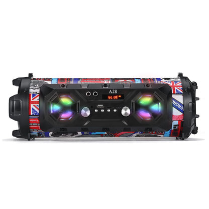 Bluetooth Speaker A28 Portable Wireless Stereo Bass Subwoofer Karaoke Party Speakers with RGB LED Light Support FM Radio TF Card New Era Fashion LLc