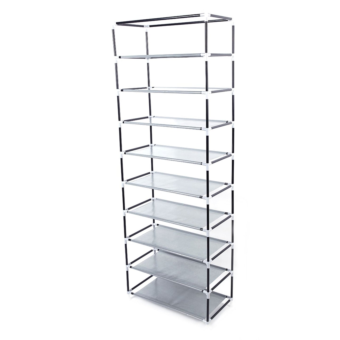Room-saving 10-Layers 9 Lattices Non-woven Fabric Shoe Rack Black New Era Fashion LLc