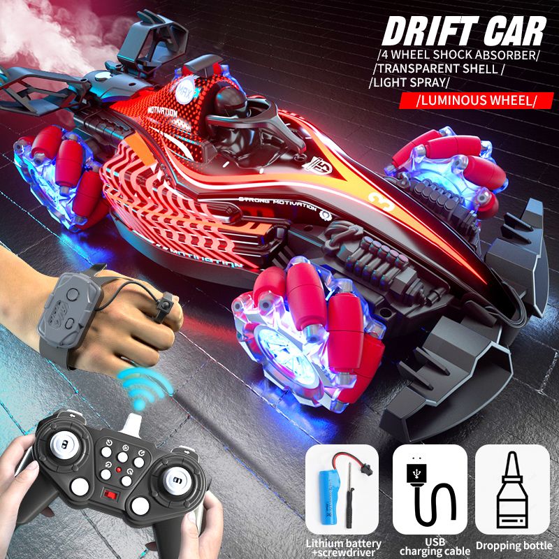 Remote control toy car F1 racing style, with music and light, the tail can be spray. New Era Fashion LLc