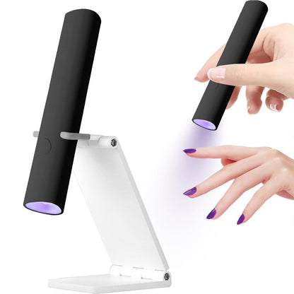 UV Light for Gel Nails, Mini U V LED Nail Lamp Handheld with Stand, Portable Nail Dryer Rechargeable USB Cordless for Fast Drying, Black New Era Fashion LLc