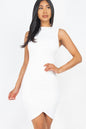 Shirred Bodycon Mini Dress - Stretch Knit - Sleeveless New Era Fashion LLc
