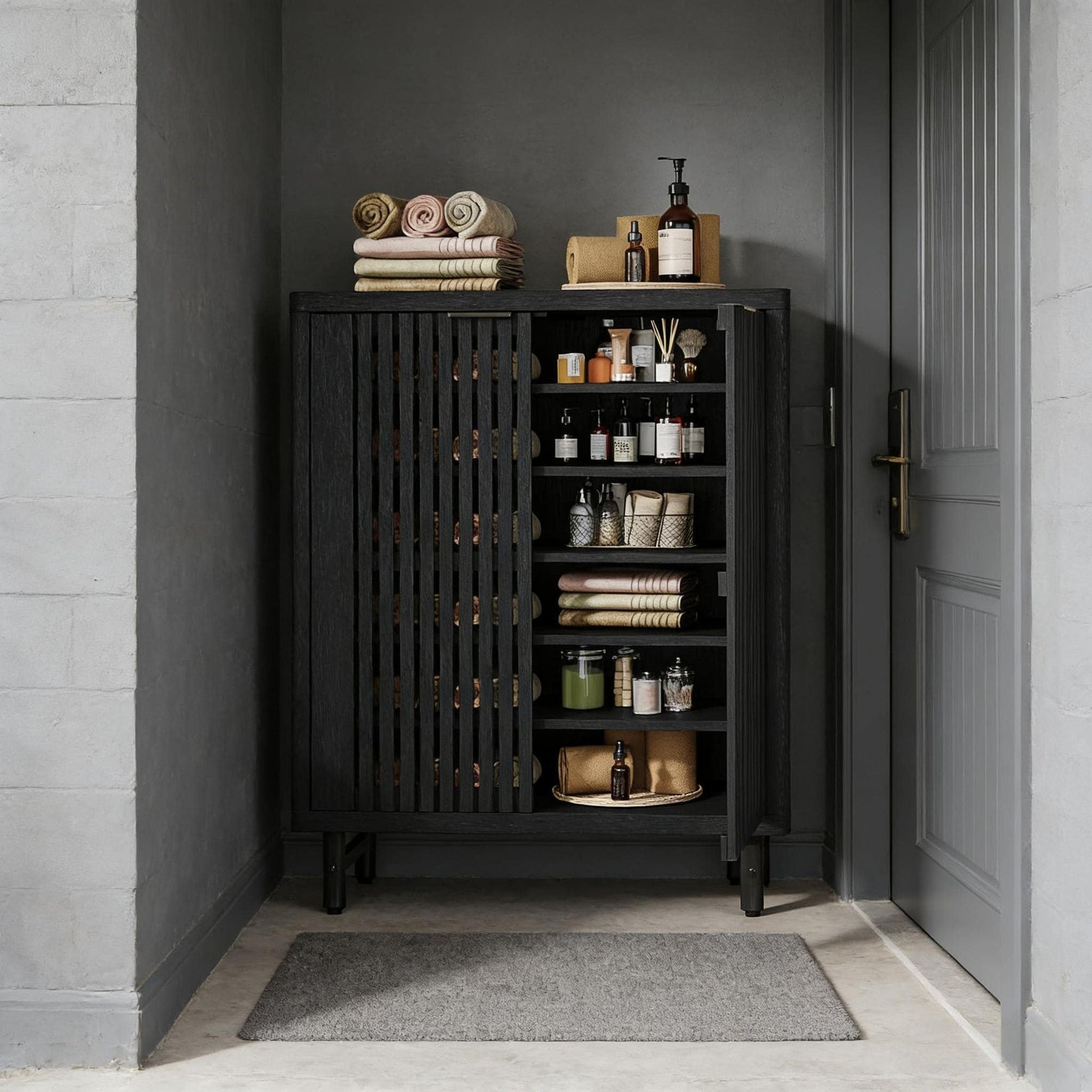 6-Tier Wooden Shoe Cabinet with Louvered Doors & Adjustable Shelves New Era Fashion LLc