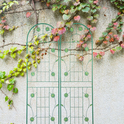 2 Pack 71" x 19.7" Metal Garden Trellis Rustproof Trellis for Climbing Plants Outdoor Flower Support Wrought Iron Ivy Vine Cucumbers Decorative(Green) New Era Fashion LLc