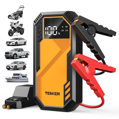 5000A Car Jump Starter 7.2L Gas or 6.5L Diesel 44.4W Portable Power Bank LED Flashlight 12V Jumper Box 10 Protections Built in Comprehensive Protection New Era Fashion LLc