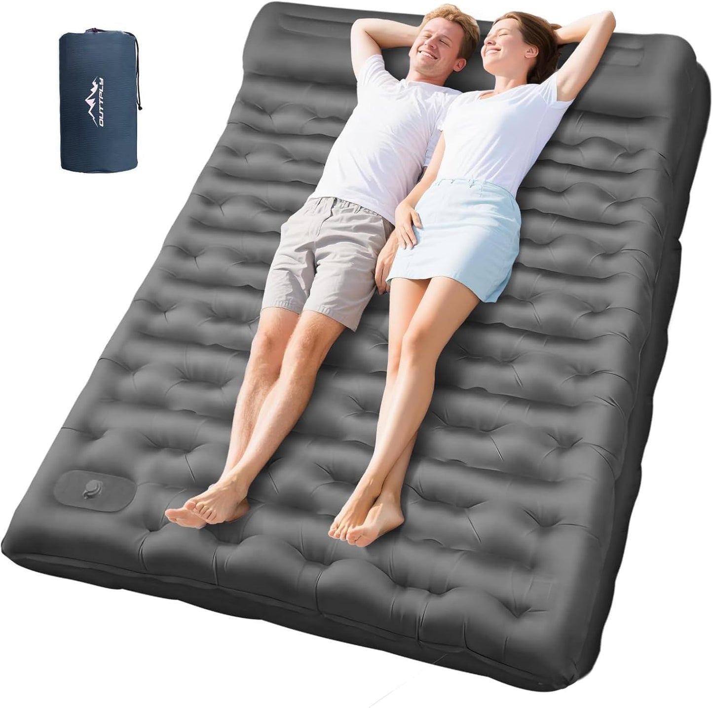Camping Sleeping Pad, Ultralight Camping Mat with Pillow Built-in Foot Pump, 4" Thick Inflatable Sleeping Mat Compact for Backpacking, Hiking, Car Traveling, Camp Tent New Era Fashion LLc