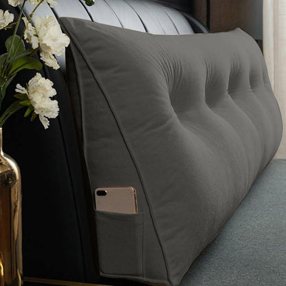 Triangle Reading Cushion with a button-Gray 100*50*20cm New Era Fashion LLc