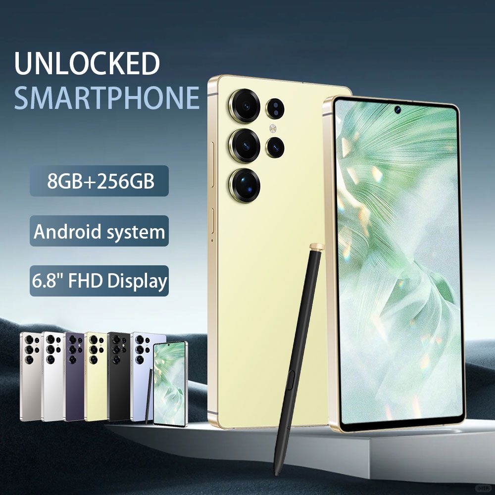 8+256GB Unlocked Smartphone, 6.8" HD+ Display, I24 5G Ultra Unlocked Phone, Built in Pen, 6000mAh Battery /Face ID+Fingerprint Lock/Dual SIM New Era Fashion LLc